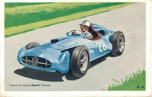 Postal publicitaria Voiture de Course Bugatti Francia Chocolats Tobler 06.14 - Imagen 1 de 2