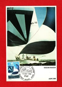 1981 OCEAN RACER racing yacht MAXICARD postcard sea sailing boat sea water sport - Picture 1 of 2