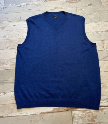 Apt 9 Vest Men's XL Royal Blue 50% Merino Wool V-Neck - Image 1 of 4