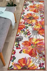Rugshop Modern Bright Flowers Non-Slip (Non-Skid) Runner Rug 2' x 10' Multi - Picture 1 of 6