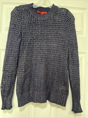 Свитер Narciso Rodríguez For Design Nation темно-синий с открытой вязкой размер XS - Изображение 1 из 4