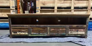 Reclaimed Indian Solid Wood 200cm TV Unit (E538) - Picture 1 of 6