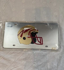 Letrero de placa de fútbol americano de los Seminoles del estado de Florida nuevo plateado - Imagen 1 de 1