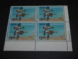US FEDERAL DUCK, SCOTT# 47, PLATE BLOCK, MNH - Picture 1 of 1