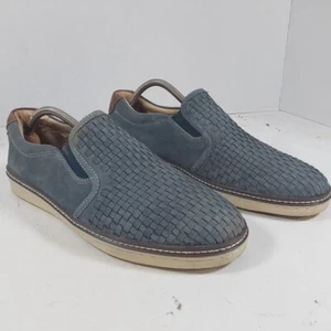 J&M Mens McGuffey blue gray Sheepskin Slip On Boat Shoes size 9.5 med - Picture 1 of 8