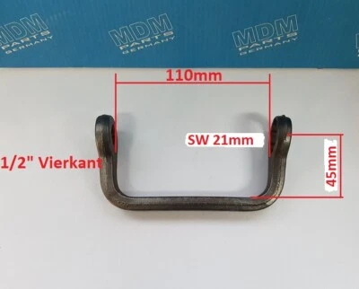 MARKENLOS Krähenfuss, Ringschlüssel SW21mm Spezial von Smalcalda GDR gekröpft mit 1/2" Kna