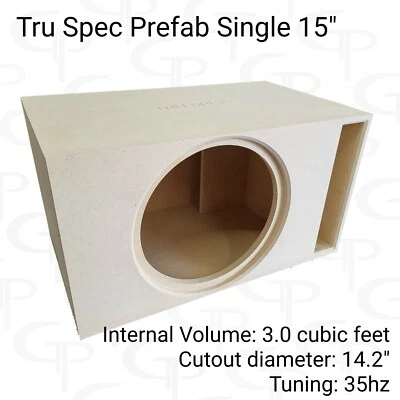 GP CAR AUDIO TRU SPEC Prefab Single 15" Subwoofer Enclosure Sub Box