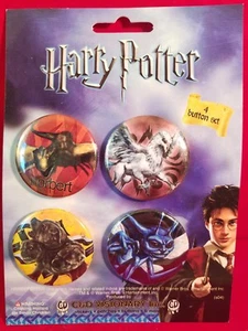 HARRY POTTER CREATURES SET OF 4 BUTTONS PIN BACKS MOC 1.5" C&D VISIONARY  - Picture 1 of 2