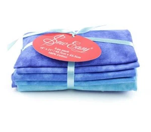 Blues Fat Quarter Pack Tone on Tone By Sew Easy, 5 Fat Quarters Per Pack - Picture 1 of 3