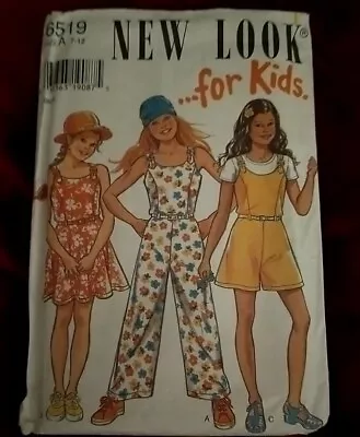 New Look For Kids  Uncut Sewing Pattern 6519, jumpsuit, jumper,size 7-12 - Image 1 of 2