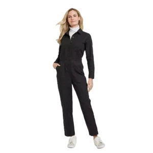 Universal Thread Button Front Black Coveralls w/ Elastic Waist - Women's Size 2 - Picture 1 of 9