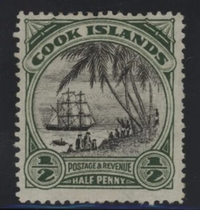Cook Island 1/2d black & deep green stamp Perf 14 SG 99a mint - Picture 1 of 1