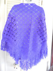 Handmade Crochet Shawl-wrap 34" X 68"  Purple - New