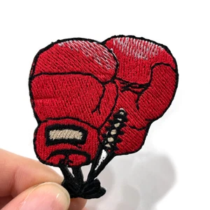 Boxing Glove Iron-On Patch Boxer Embroidered Appliqu Red Boxing Glove - Picture 1 of 3
