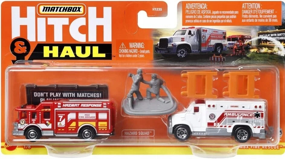 MATCHBOX HITCH & HAUL 1/64 MBX FIRE RESCUE 8/8 HFH87 - Image 1 of 1