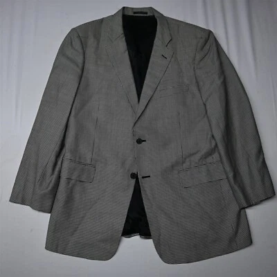 Nordstrom 44L Gray Houndstooth Wool Silk Mens Blazer Sport Coat Jacket - Image 1 of 4