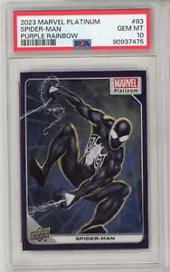 2023 Upper Deck Marvel Platinum Purple Rainbow Spider-Man #83 PSA 10 GEM MINT - Foto 1 di 2