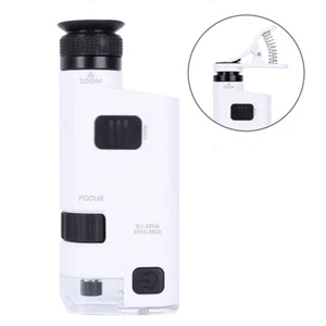 300X-350X HD Zoom LED Phone Microscope Jewelers Loupe Magnifying Glass Clip-on - Picture 1 of 10