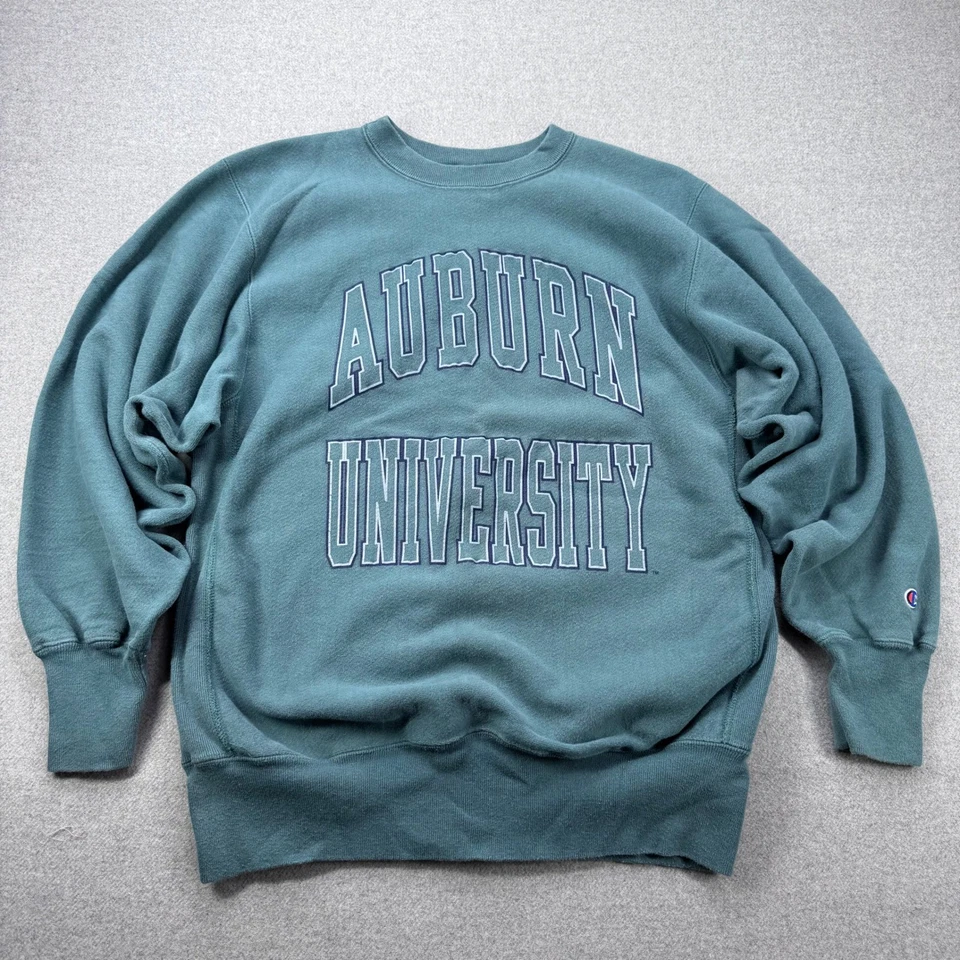Sudadera Universitaria Vintage Años 90 Champion Tejido Inverso Castaño Rojizo XL Verde Hecha en EE. UU. Foto 1 de 4