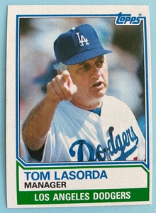 1983 Topps Baseball #306 Tommy Lasorda - Manager - Los Angeles Dodgers - Foto 1 di 2