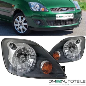 Ford Fiesta JD JH MK6 Scheinwerfer SET L+R H4 Facelift Klarglas Dunkelgrau 01-08 - Bild 1 von 5