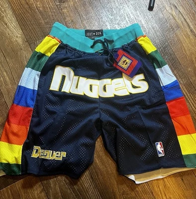 Pantalones Cortos de Baloncesto RETRO DENVER NUGGETS HOME NBA Cosidos con Letras NUEVOS NUEVOS CON ETIQUETAS Foto 1 de 3