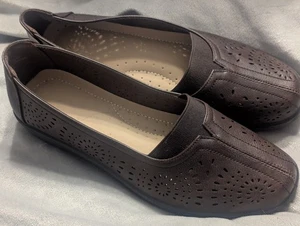 Dark Brown Loafer Shoes Flats Women's Size 8 - Picture 1 of 11