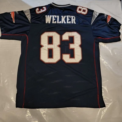 Camiseta cosida Reebok de los Patriots Wes Welker #83 en el campo talla 56 NFL Nueva Inglaterra Foto 1 de 4