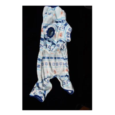 Dog Christmas Pajamas Size L Fair Isles Design Santa Reindeer Blur Snowflakes  - Image 1 of 4