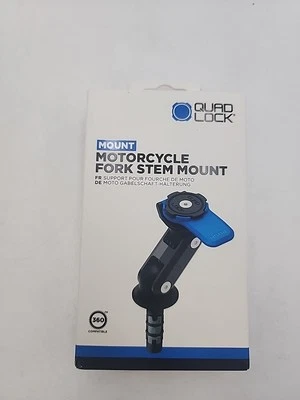 QUAD LOCK Motorcycle Fork Stem Phone Mount + Universal Adapter Quadlock  - Image 1 of 3
