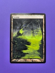 MTG Hand Painted Altered Art Swamp Land Magic The Gathering - Picture 1 of 2