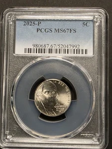 2025 P Jefferson Nickel PCGS MS 67 FS Full Steps TOP POP NONE HIGHER - Picture 1 of 4