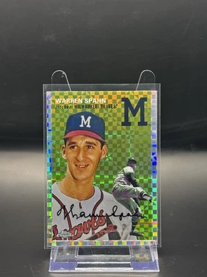 2023 Topps Chrome Platinum Warren Spahn Refractor X Fractor #438 - Image 1 of 2