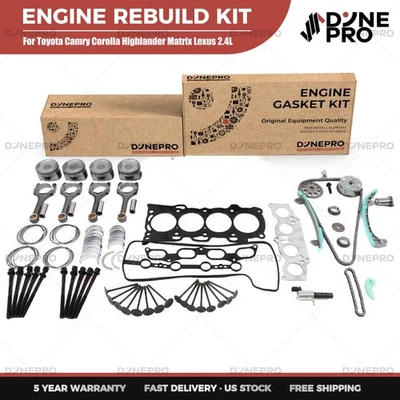 Master Engine Rebuild Kit For 2002-2009 Toyota Camry Highlander 2AZ-FE 2.4L — 第 1/4 张图片