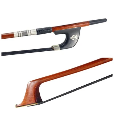 3/4 upright Double Guitar Bow German Bow Brazilwood Natural Bow Hair Black - Image 1 of 4