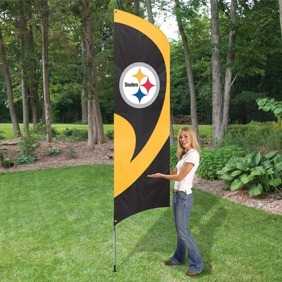 Pittsburgh Steelers Tall Team Swooper Flag 8,5 pies bandera con poste de 11,5 pies NFL. Foto 1 de 3