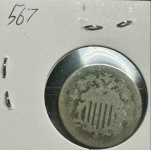 USA 5 Cent 1866 Shield Nickel w/Rays - Picture 1 of 3