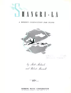 Malneck & Maxwell SHANGRI-LA Piano Solo Sheet Music 1946 - Picture 1 of 10