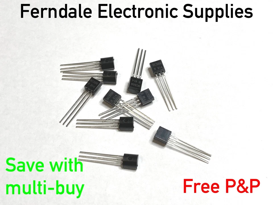 BC559B Silicon Transistor, PNP, 25V, 100mA, 500mW, TO92 - Pack of 10 free p&p - Image 1 of 1