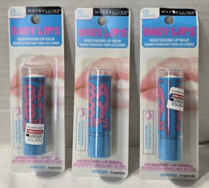 Maybelline Baby Lips Moisturizing Lip Balm #05 QUENCHED- Lot of 3- New/ Sealed - Picture 1 of 5
