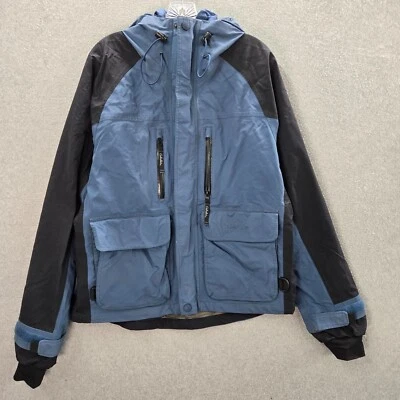 Cabela's Hombres Chaqueta Mediana Azul Bloques de Color Lluvia Guía Ropa Gorpcore Sudadera con Capucha Nylon Foto 1 de 4