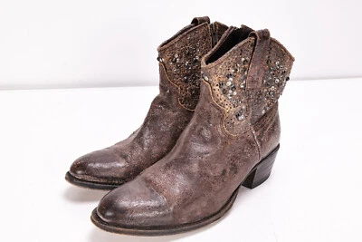 FRYE Deborah Brown Studded Booties Distressed Size 8 M - Image 1 of 4