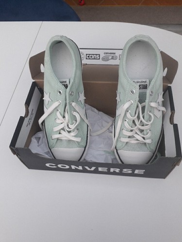 Converse donna taglia 4 5 UK verde chiaro scamosciate