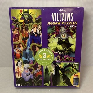 Disney VILLAINS 3in1 Jigsaw Puzzles ~ Maleficent, Ursula and More w/ Glue, NEW - Picture 1 of 15