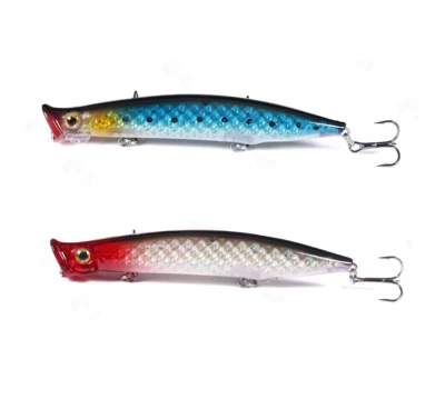 Kit 2 Sea Popper Serra Barracuda Spigola Esche Artificiali Pesca Spinning Mare - Immagine 1 di 4
