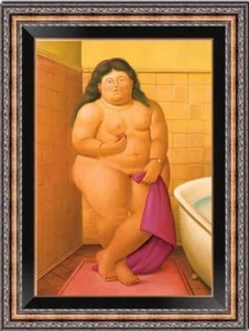 Arte PINTURA AL ÓLEO REPRO DE FERNANDO BOTERO Chica desnuda grasa EN LIENZO 24"X36" - Imagen 1 de 2