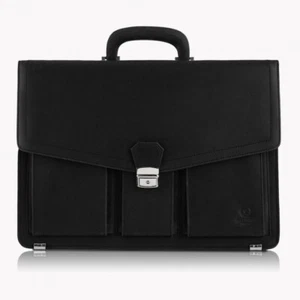 Herren Schulter Leder Arbeit Aktentasche a4 Vintage schwarz Paolo Peruzzi T-80-H - Bild 1 von 9