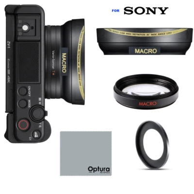 HD 32K WIDE ANGLE LENS + MACRO LENS LENS FOR SONY ZV-1 ZV1 ADAPTER INCLUDED - Image 1 of 4