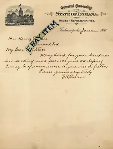 1903 Briefkopf E H OWEN Indianapolis State of Indiana REPRÄSENTANTENHAUS - Bild 1 von 1