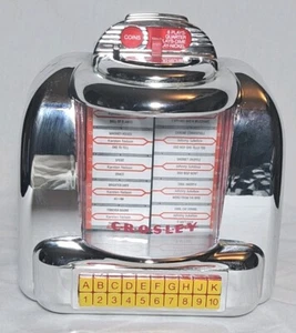 Crosley Diner Jukebox Tabletop Bluetooth Radio/ Speaker Chrome Plated CR1120A-SI - Picture 1 of 11